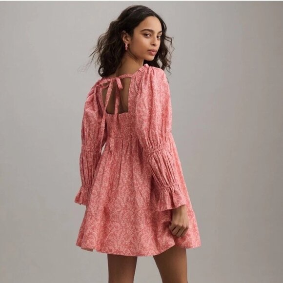 Anthropologie Pilcro Pink Babydoll Mini Dress - Picture 2 of 8